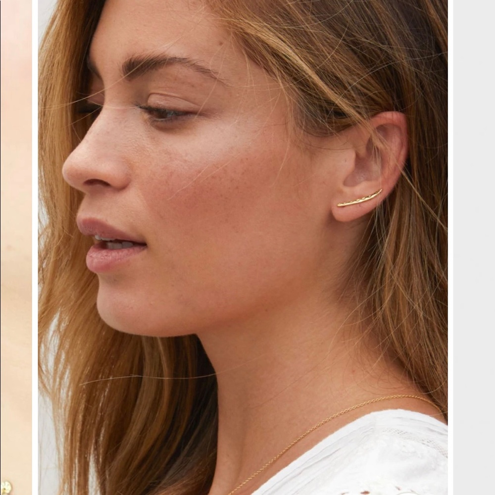 Gorjana Hammered Metal Gold Taner Ear Climbers